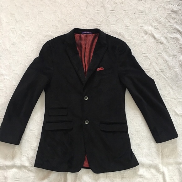 black blazer with red lining